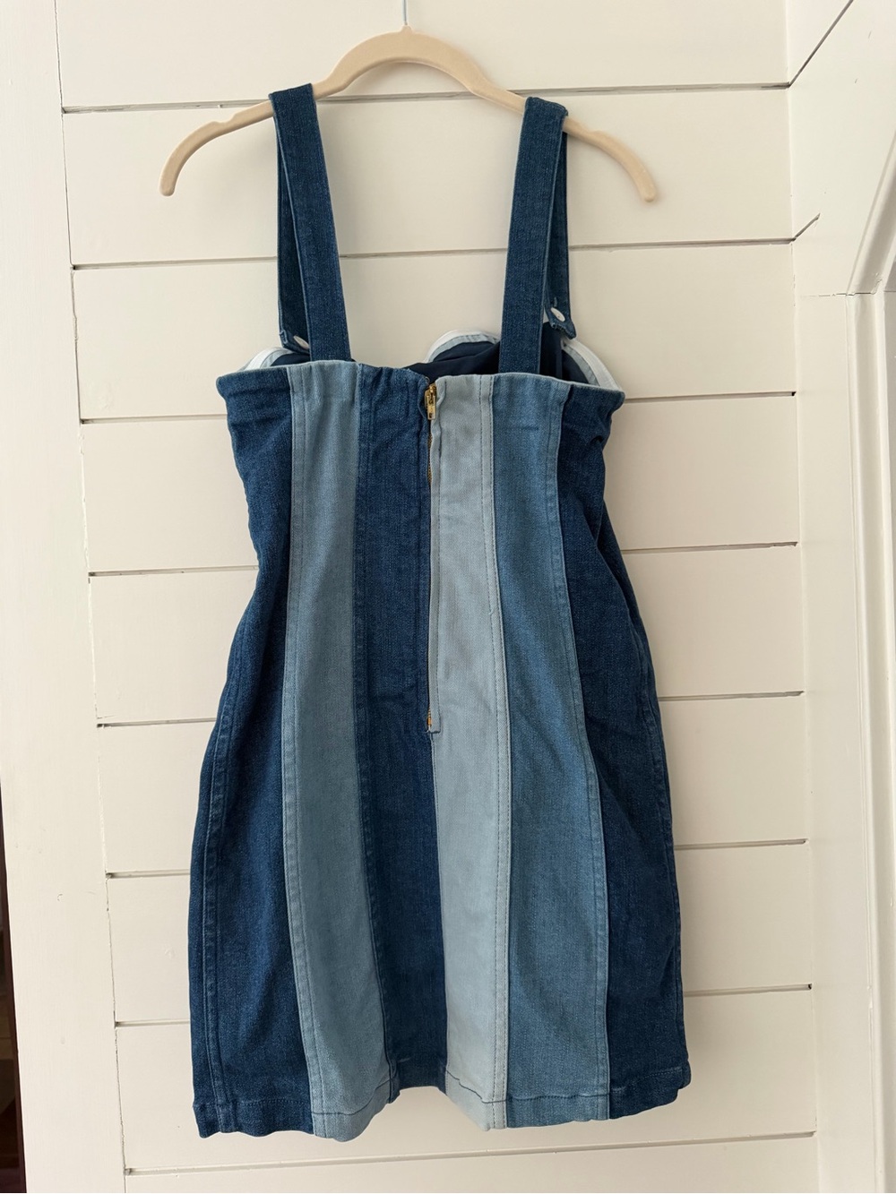 Show Me Your Mumu Denim Garment with Gold Zipper and White Button - Blue - Picture 2 of 3